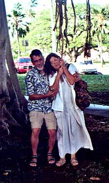 Alison and John at the old banyan tree